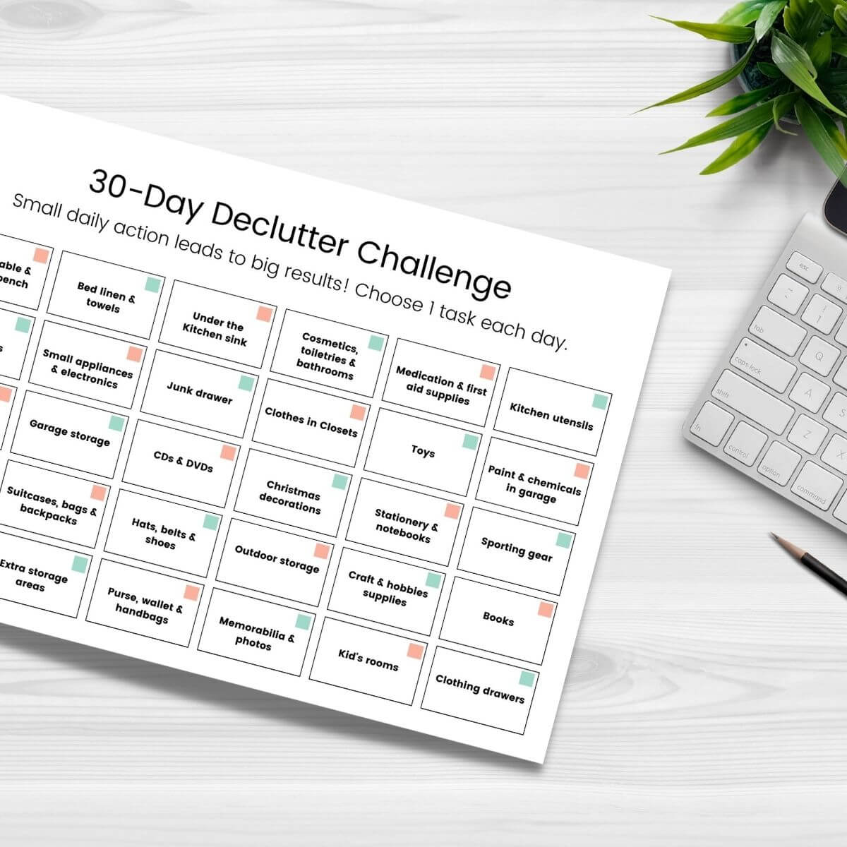 printable 30 day declutter challenge