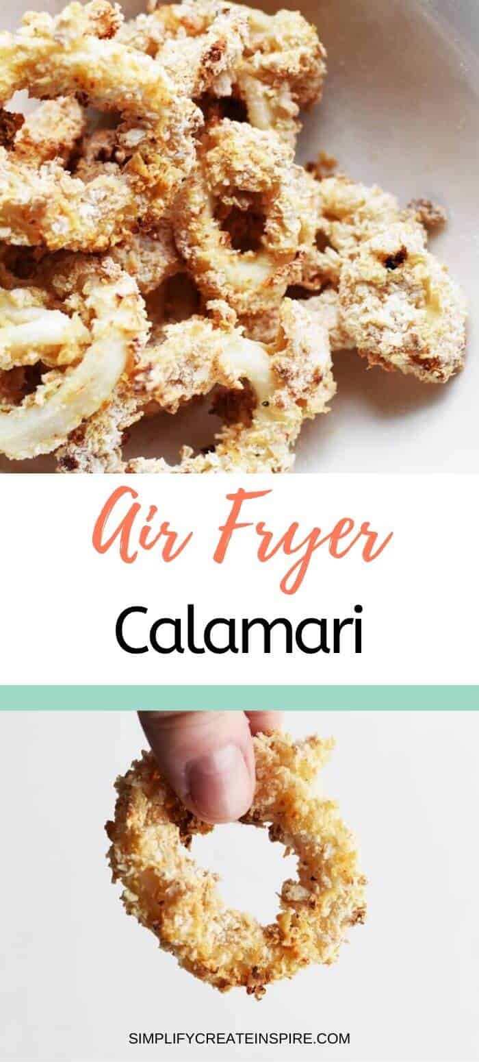 Air fried calamari rings with salt and pepper