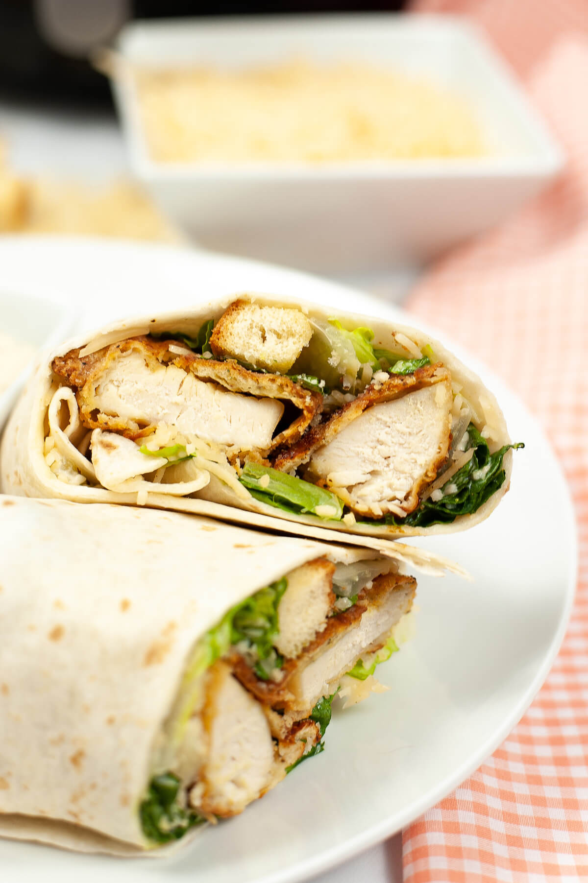 air fryer crispy chicken caesar wraps