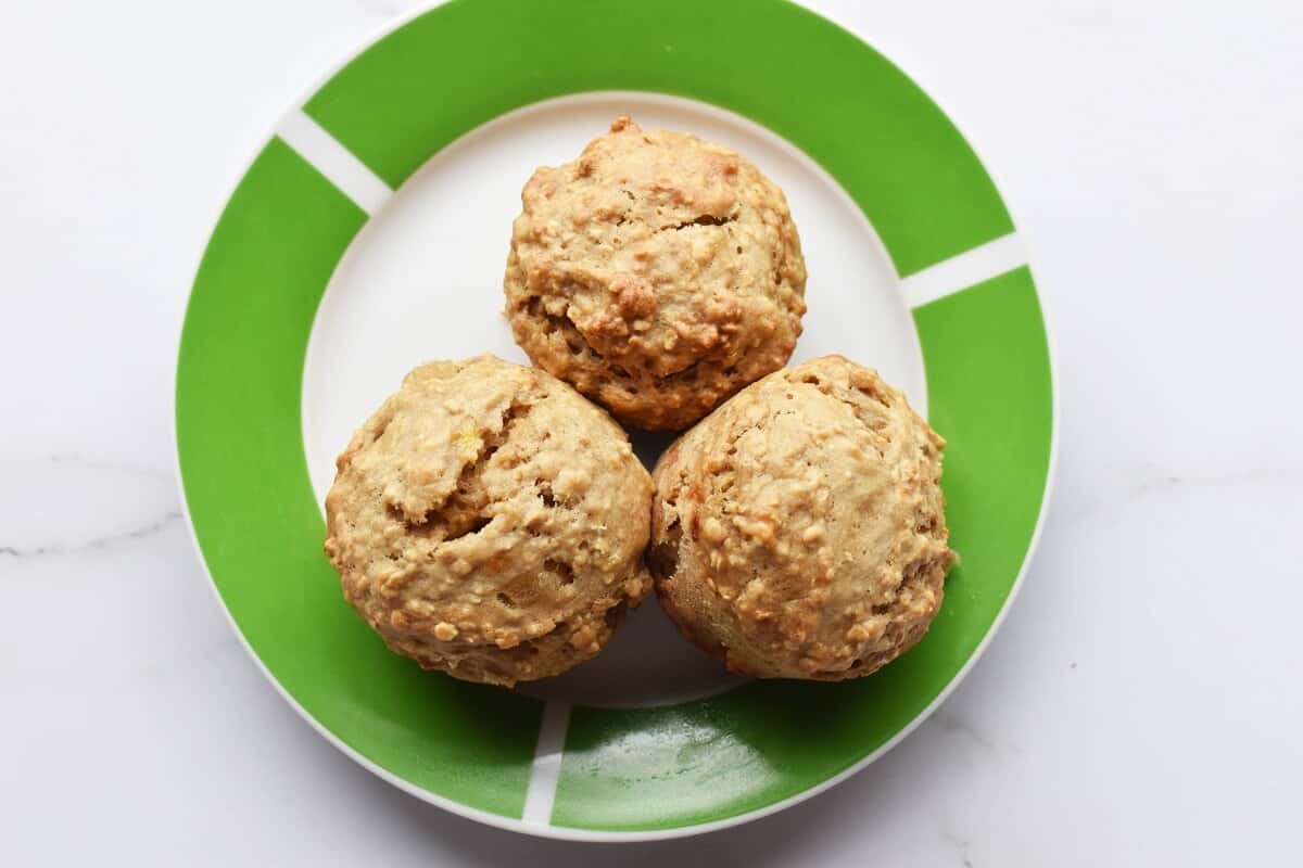 oat banana applesauce muffins