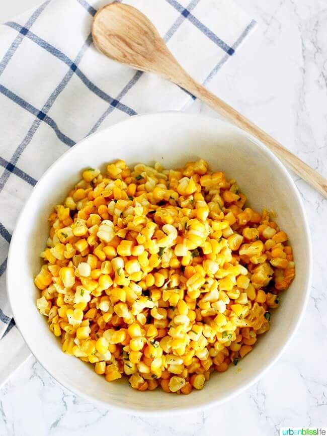 corn salad in bowl