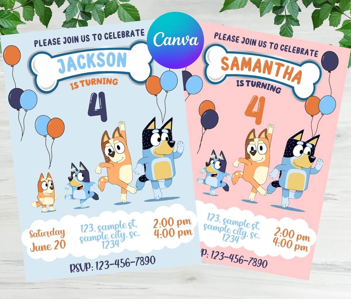 bluey birthday party invitation