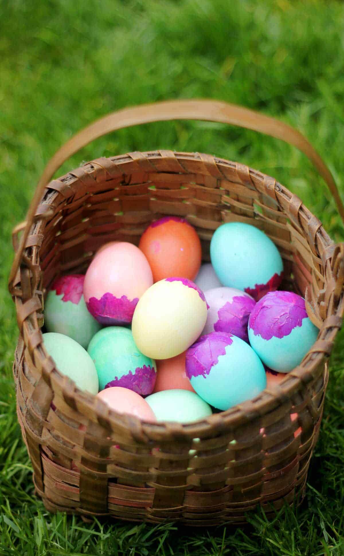 cascarones confetti eggs in basket