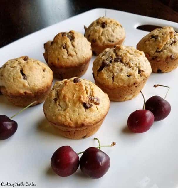 cherry sourdough muffins