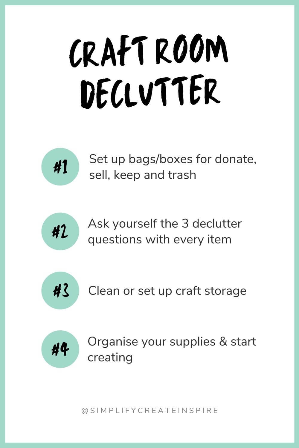 craft room declutter checklist