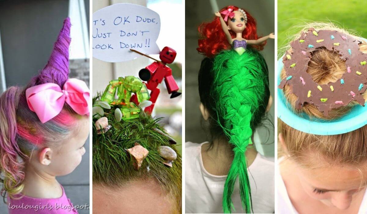 collage easy crazy hair day ideas for whacky hair day.