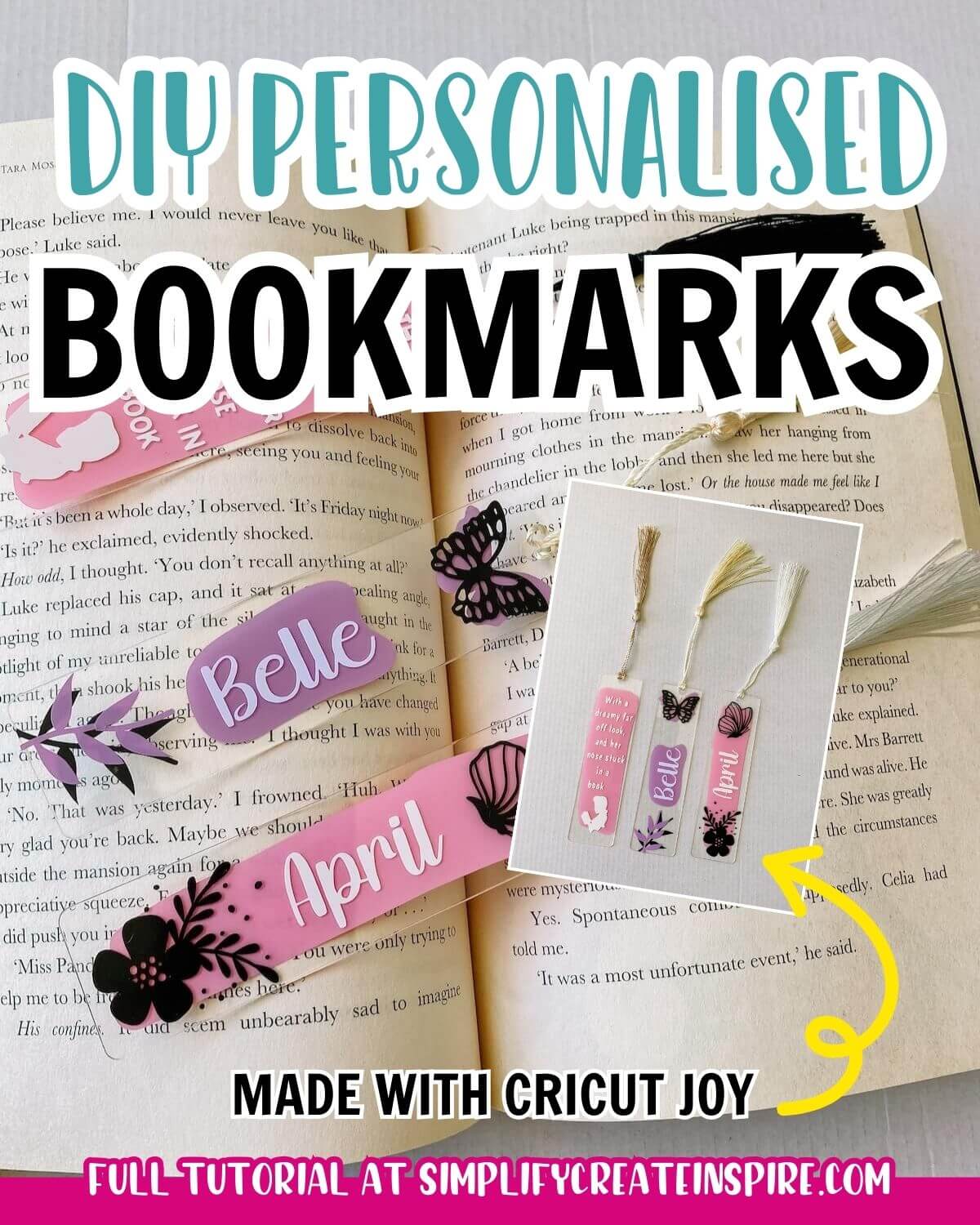 diy personalised acrylic bookmarks with cricut joy.