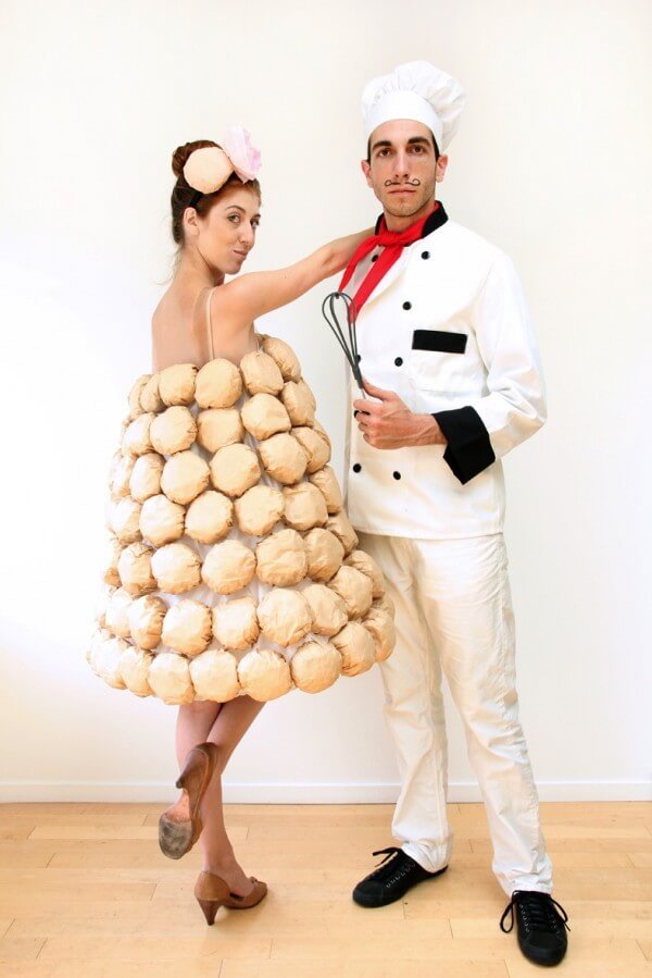 DIY croquembouche and chef costume