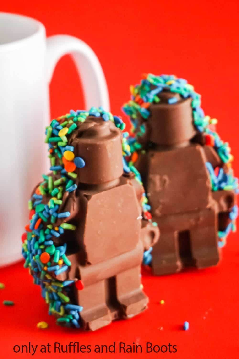 lego men hot cocoa bombs