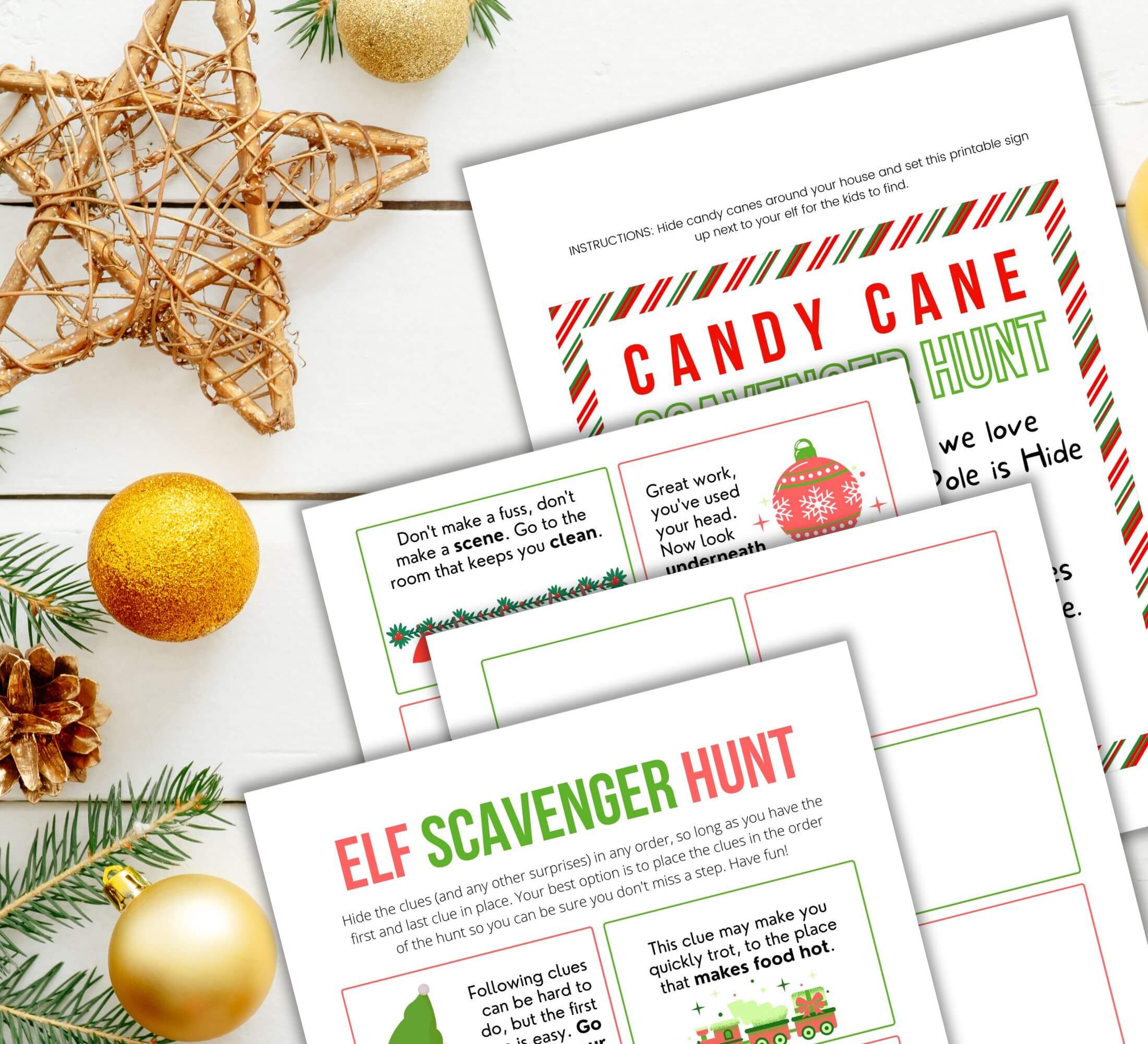 free printable elf scavenger hunt