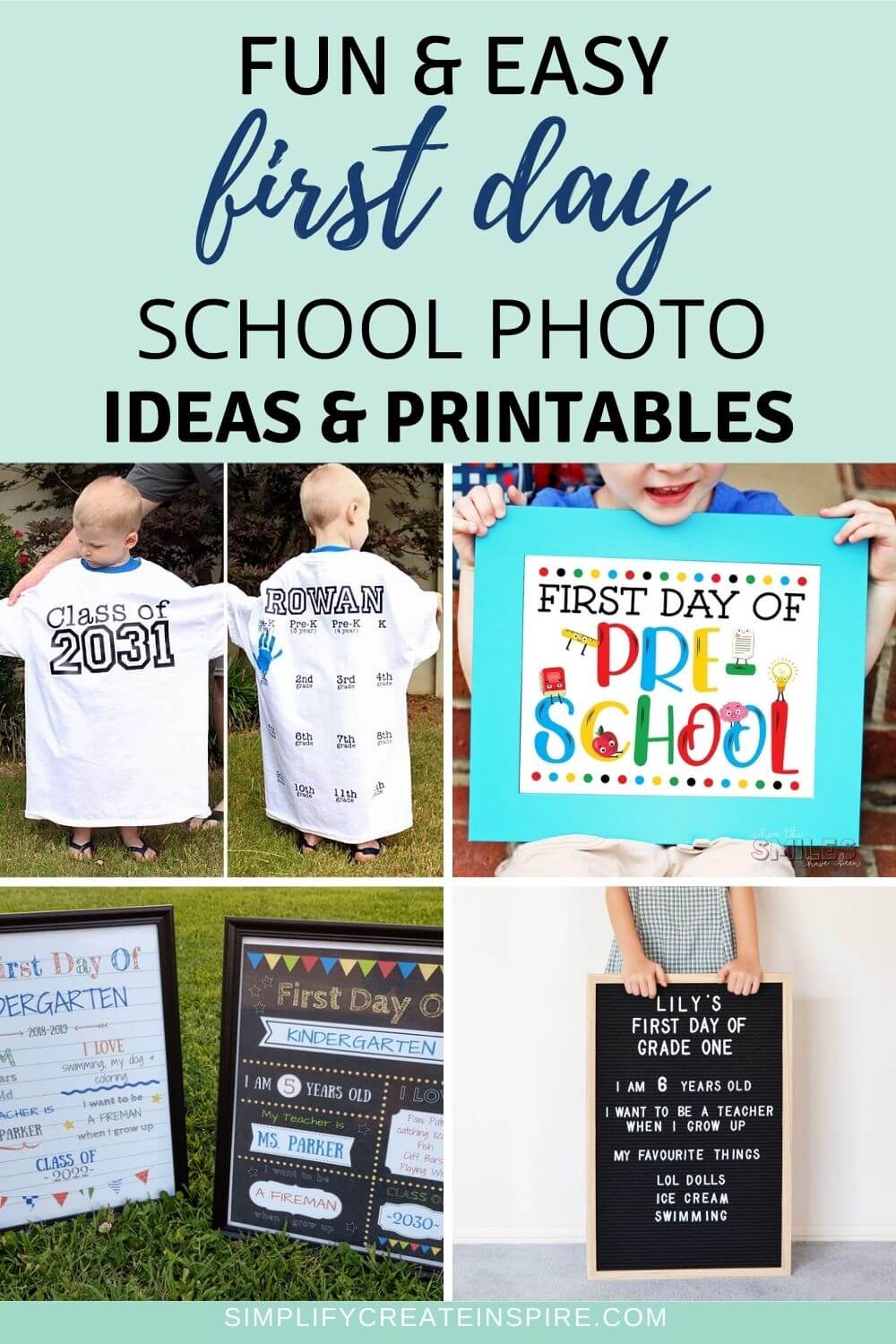 free first day of school printables and back to school photos