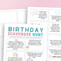 birthday scavenger hunt ideas.