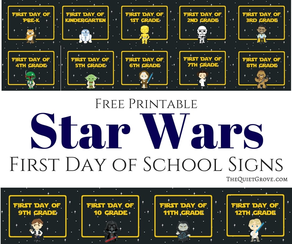 star wars first day of school printables