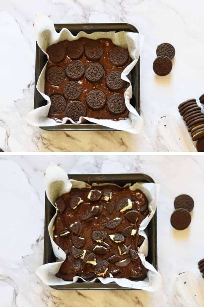 How to make Fudgy oreo brownies