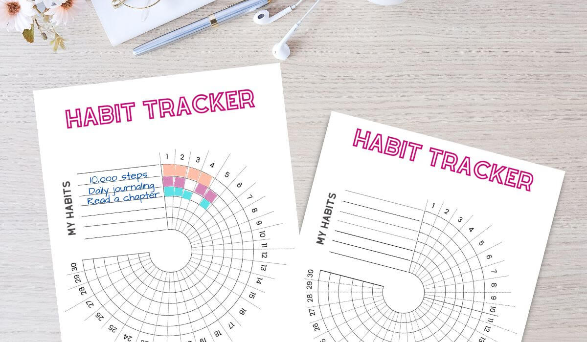 free printable circular habit tracker. 