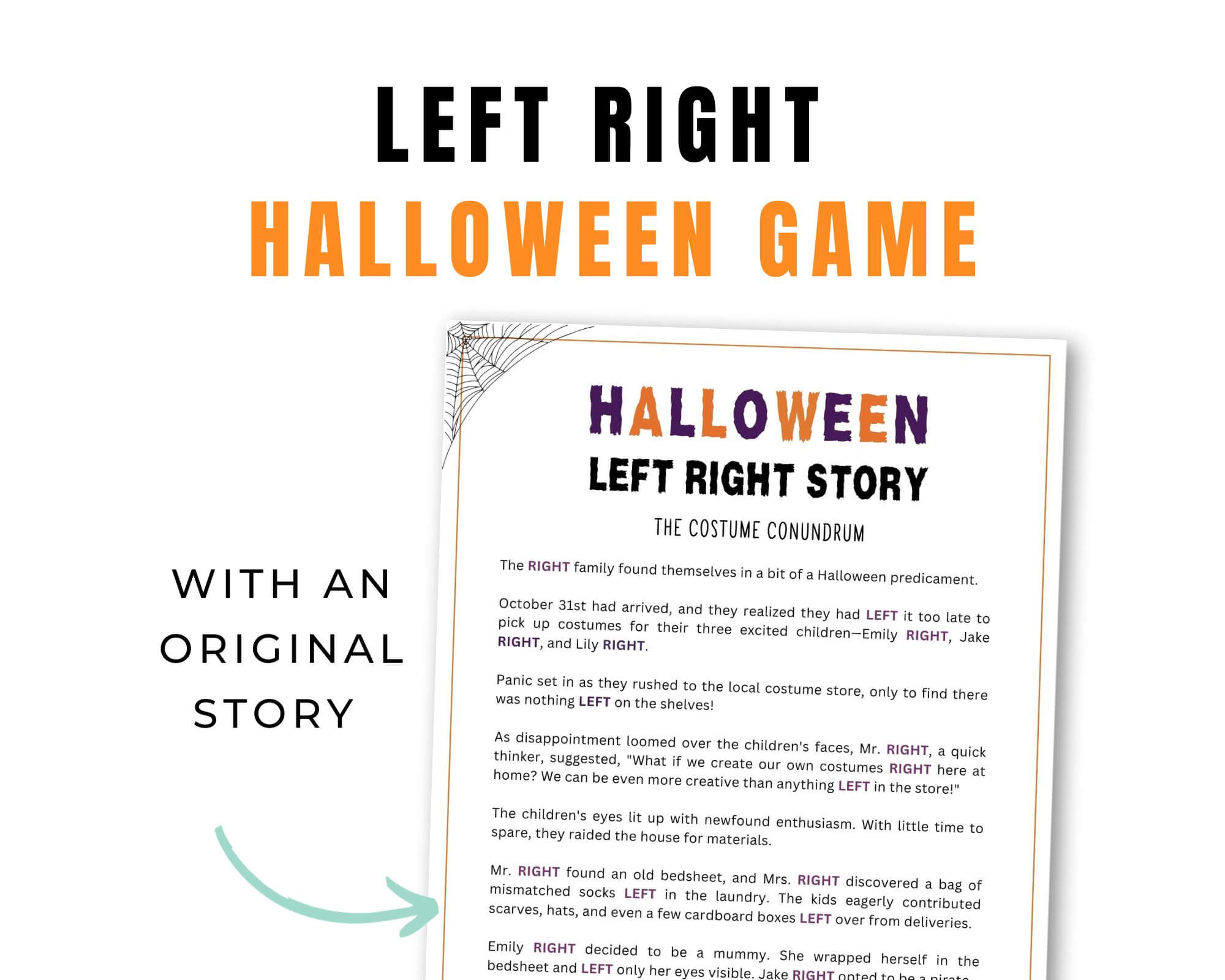 Halloween left right party game shop banner.