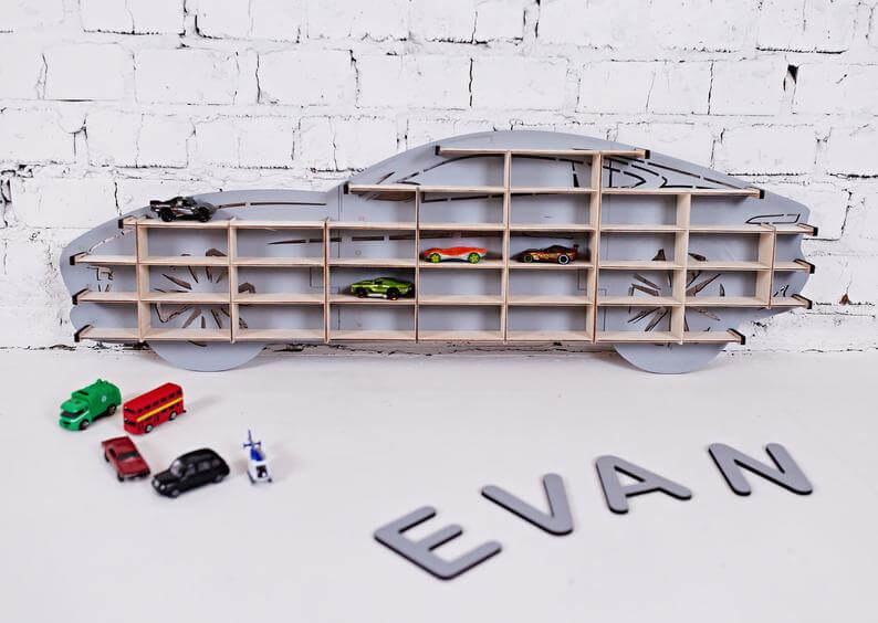 personalised Toy car storage