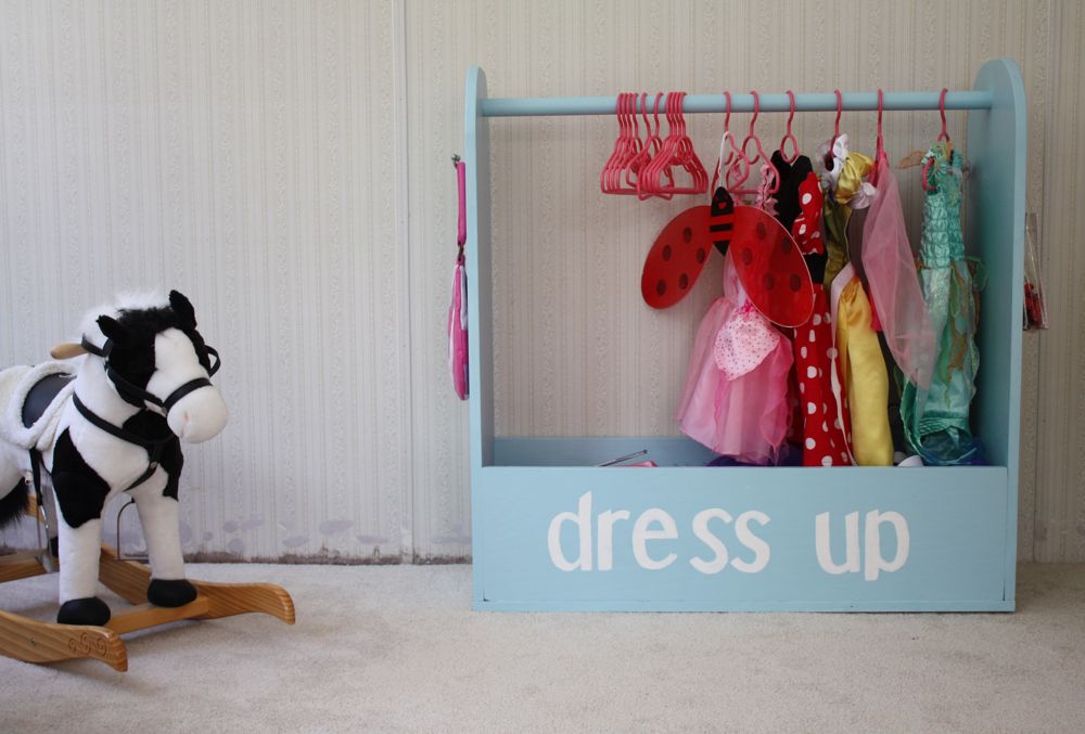 Dress up wardrobe for playroom