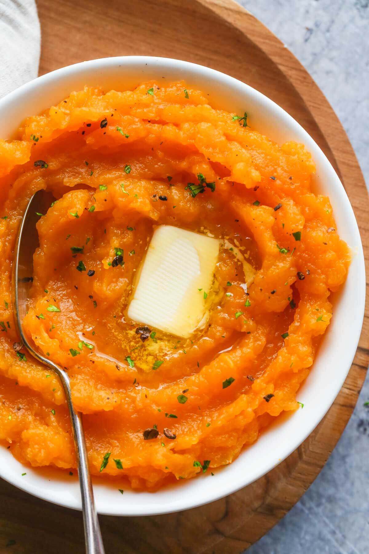 mashed sweet potato