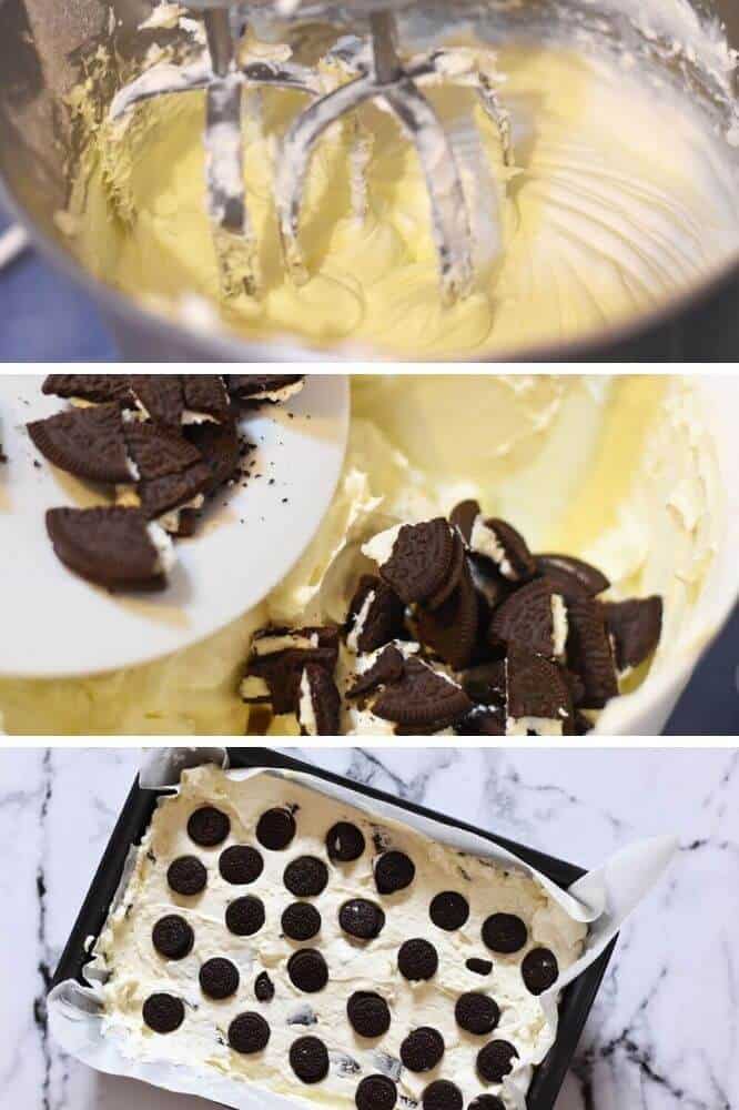 making the cheesecake filling