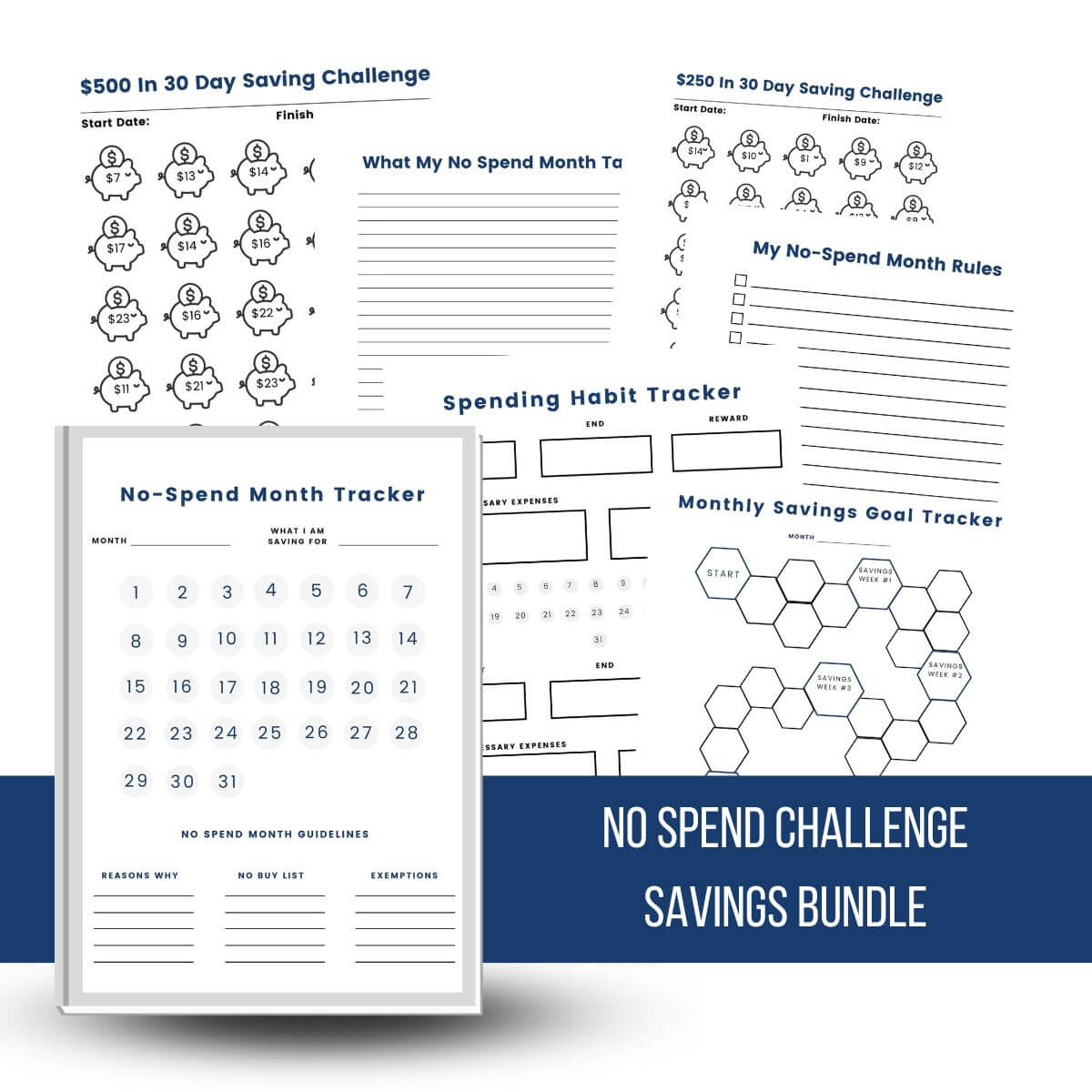 no spend challenge printable bundle sale image