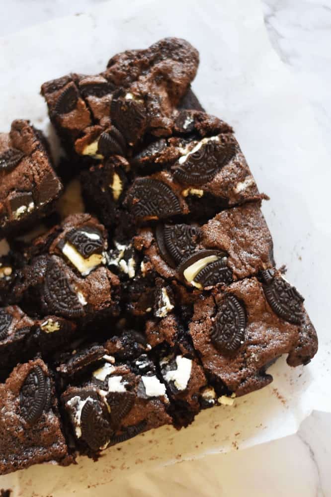 Fudgy Oreo brownies