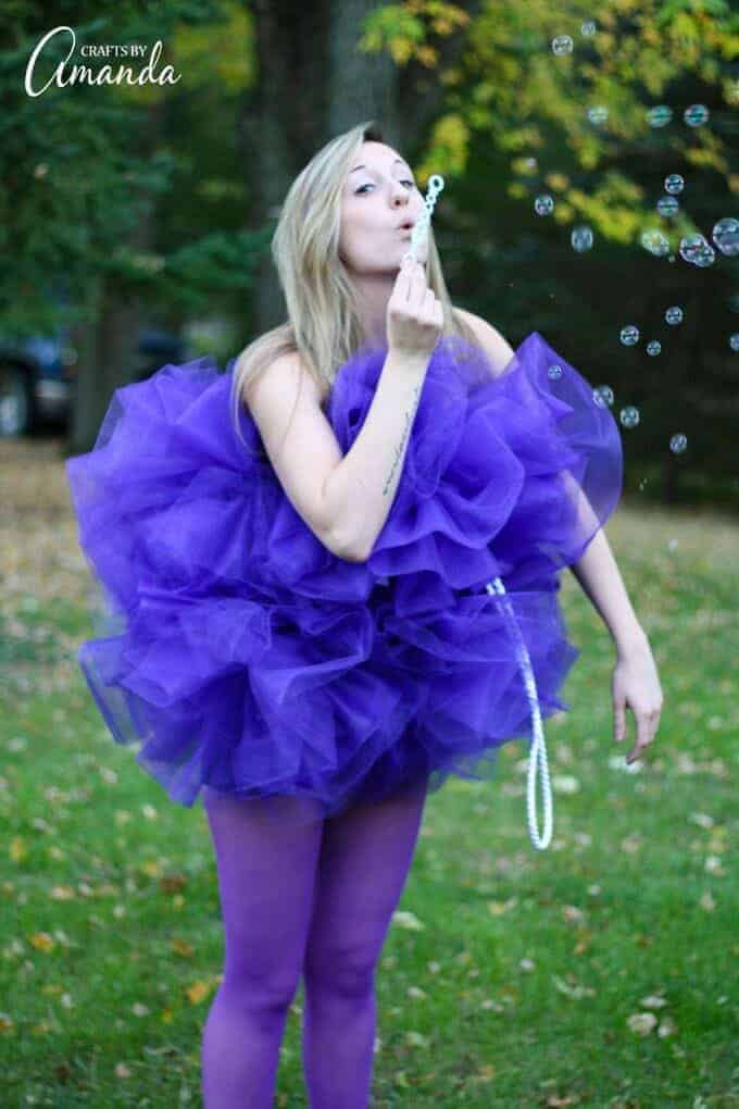 DIY Shower Pouf adults halloween costume