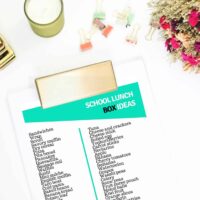 Lunch box ideas printable list