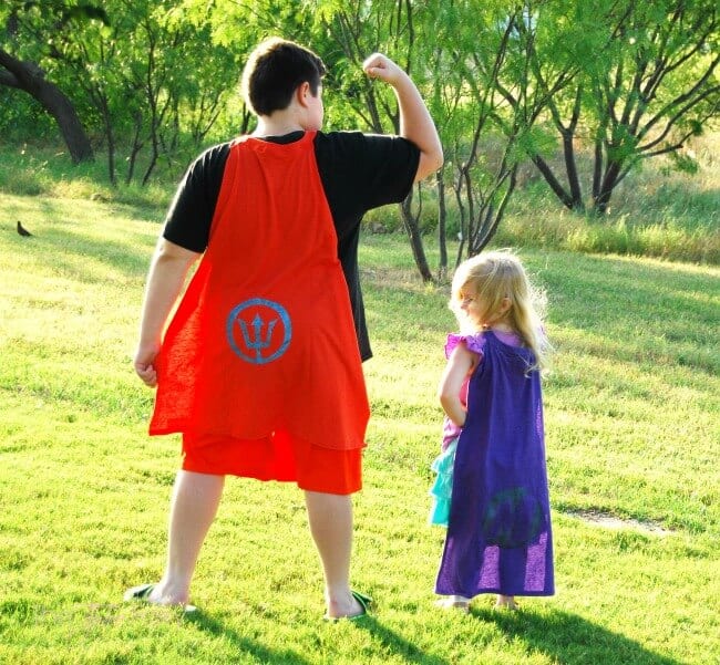 DIY superhero capes from t-shirts