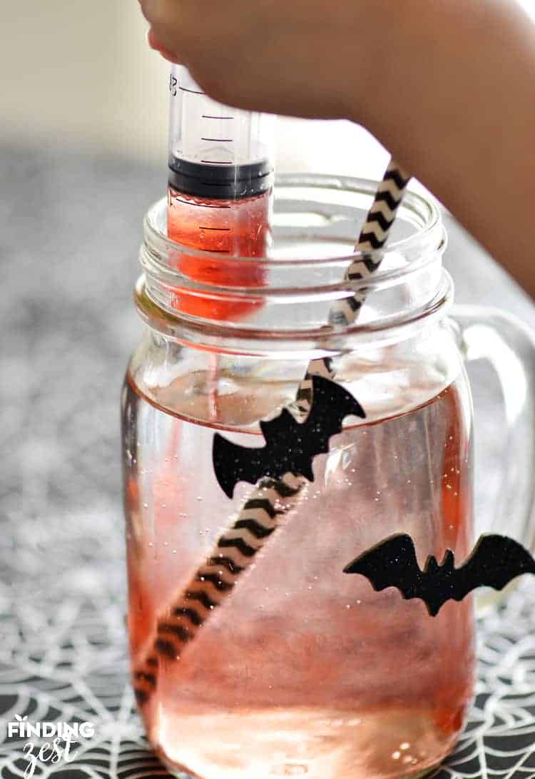 blood shot halloween mocktail for kids