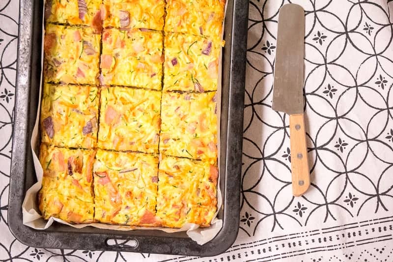 zucchini and carrot slice in tray