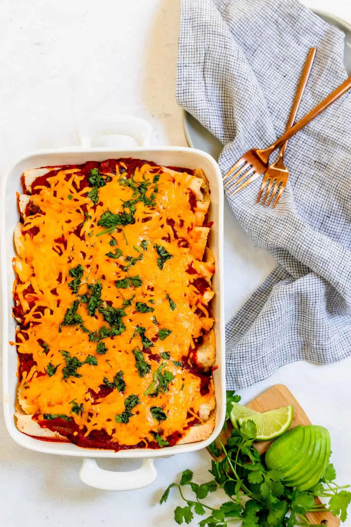 chicken enchiladas in a baking dish