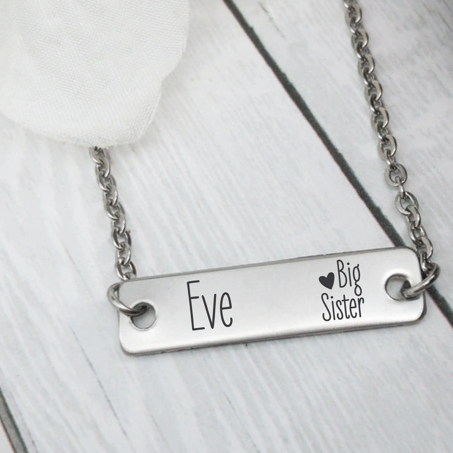 personalised big sister necklace