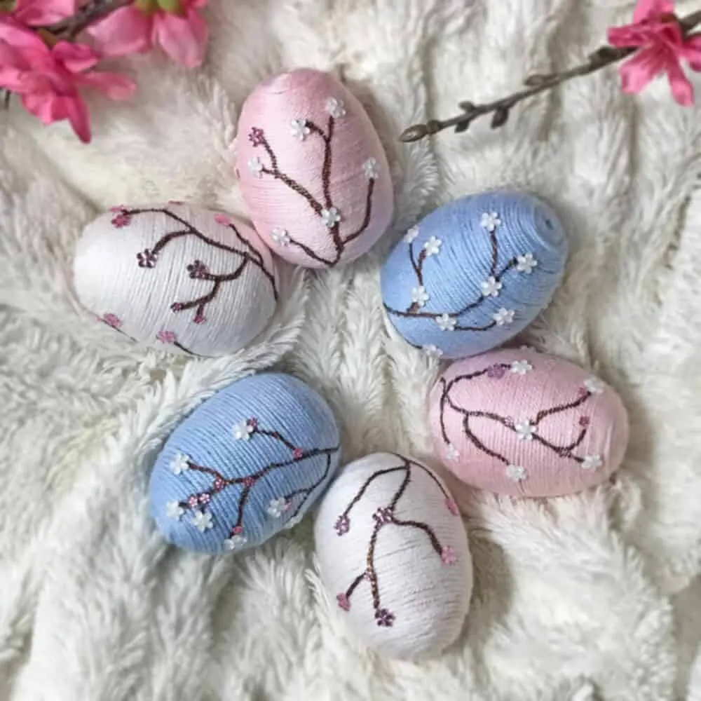 cherry blossom yard easter eggs