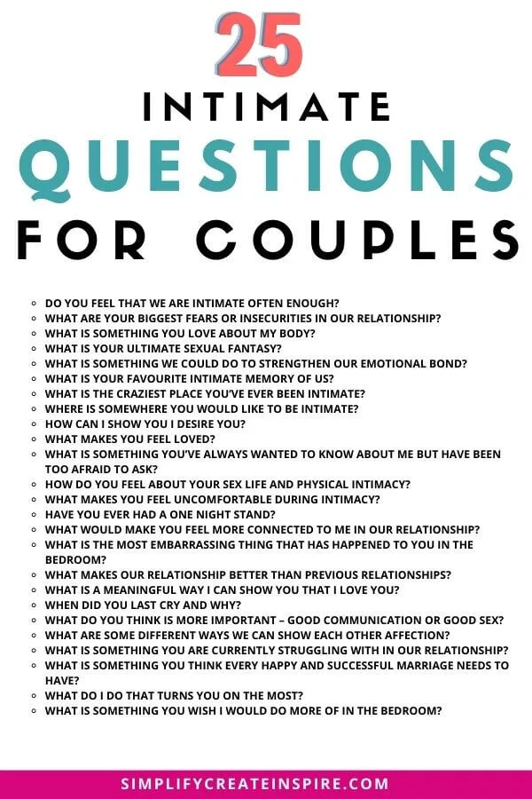 pinterest image - text reads 25 intimate conversation starters for couples