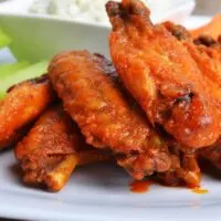 buffalo chicken wings with celery sticks