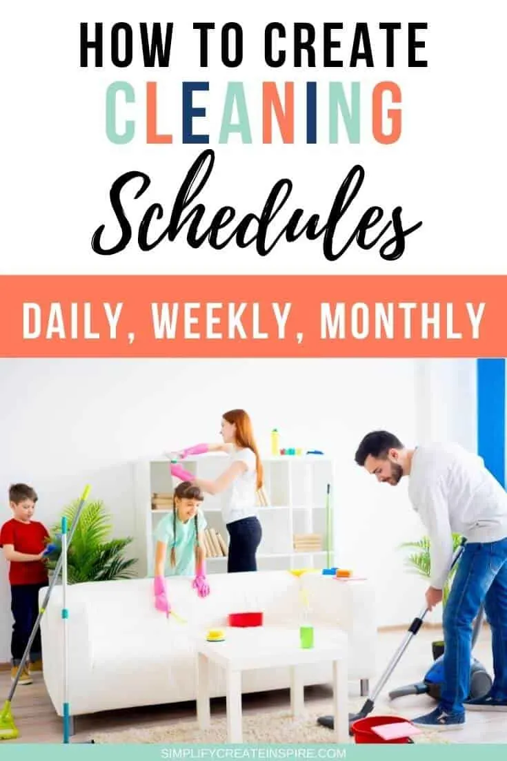 daily weekly monthly cleaning schedules
