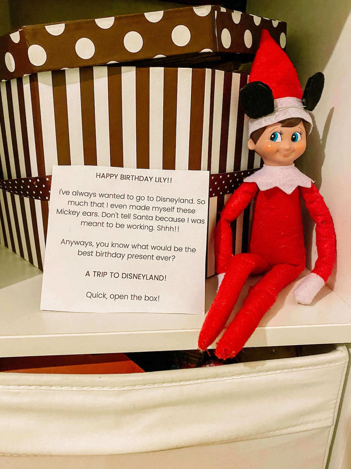 elf on the shelf disney birthday prank