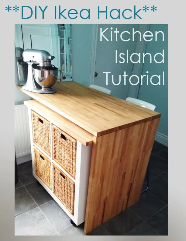 Rolling kitchen island kallax hack