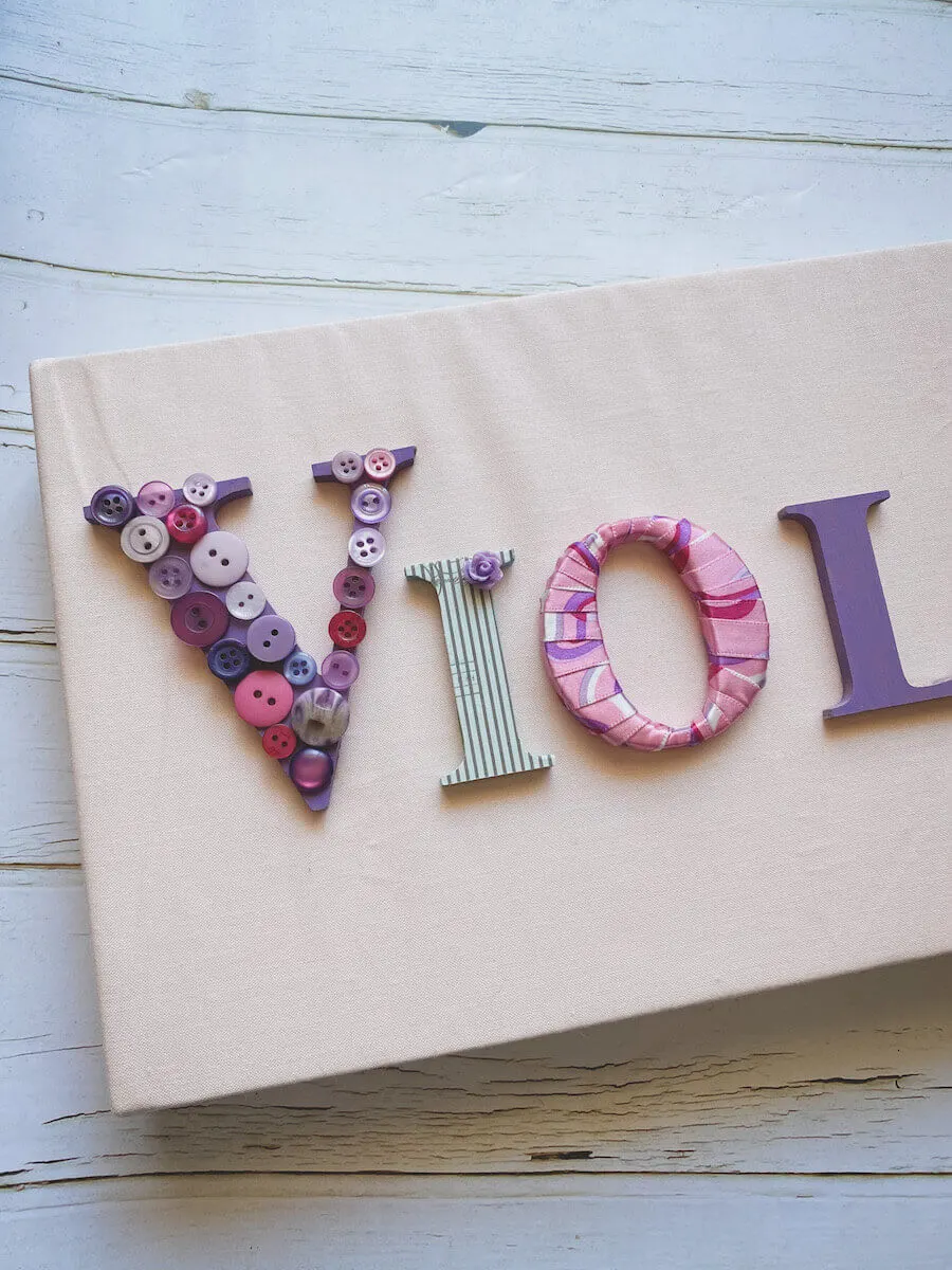 DIY name sign with wooden letters