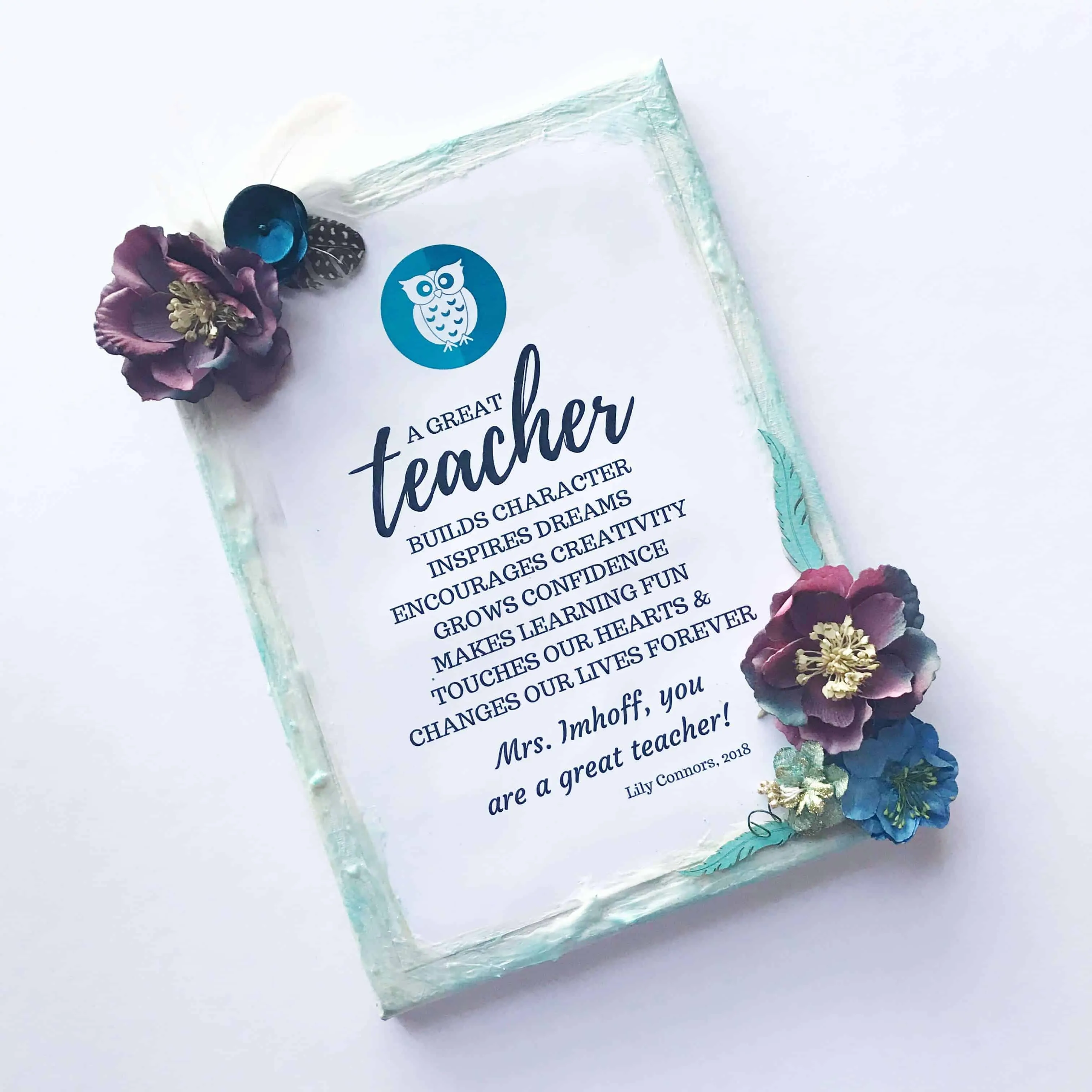 DIY teacher gift quote canvas