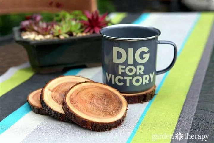 wood slice coasters