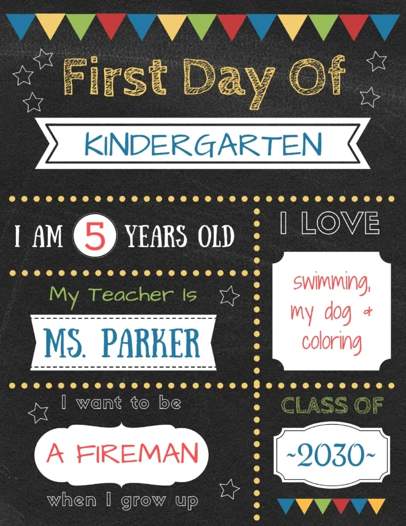 editable back to school printable