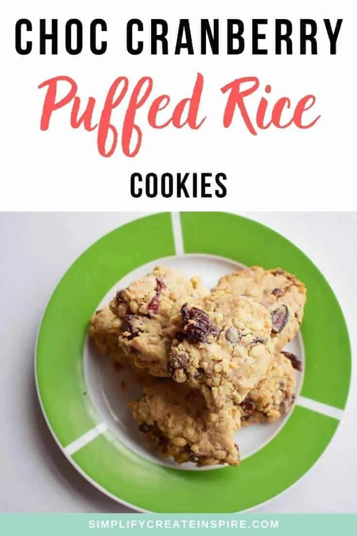 Chocolate & Cranberry Rice Bubble Cookies