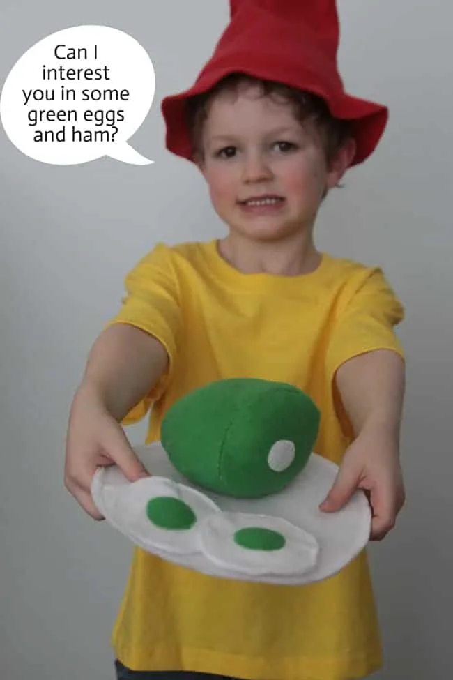 Book Week costume idea - green eggs and ham Sam I AM