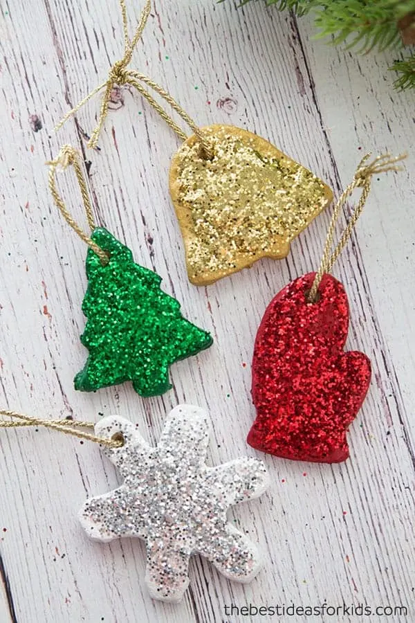 glitter salt dough ornament