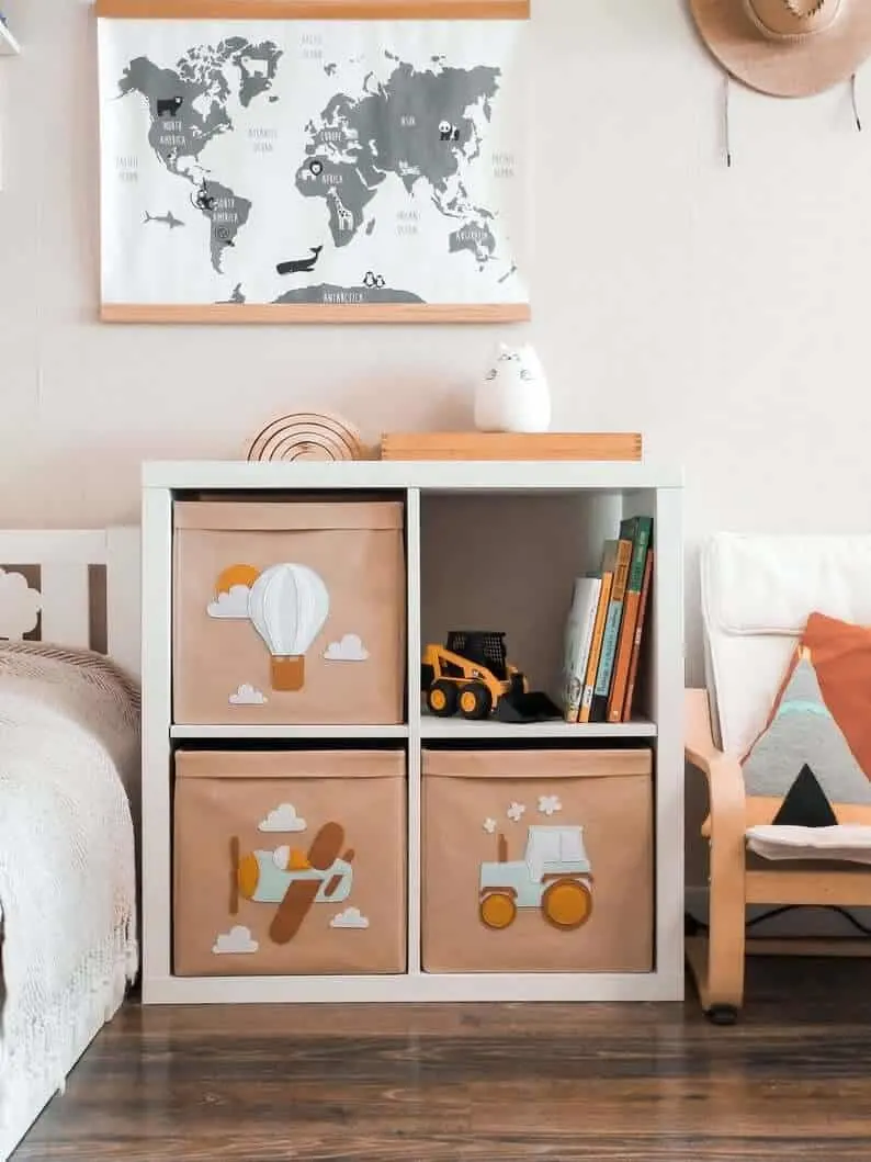 Custom made playroom storage