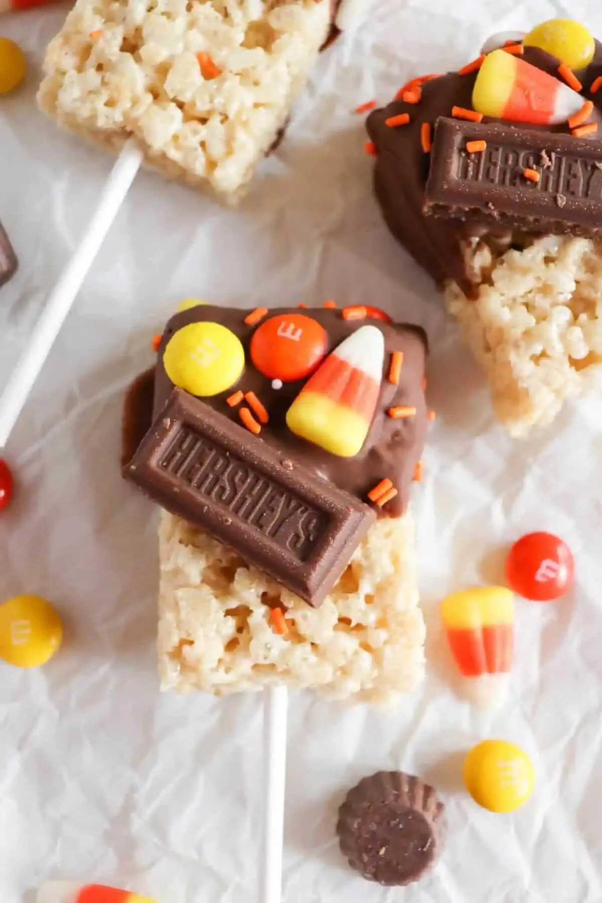 leftover halloween candy rice krispie treats