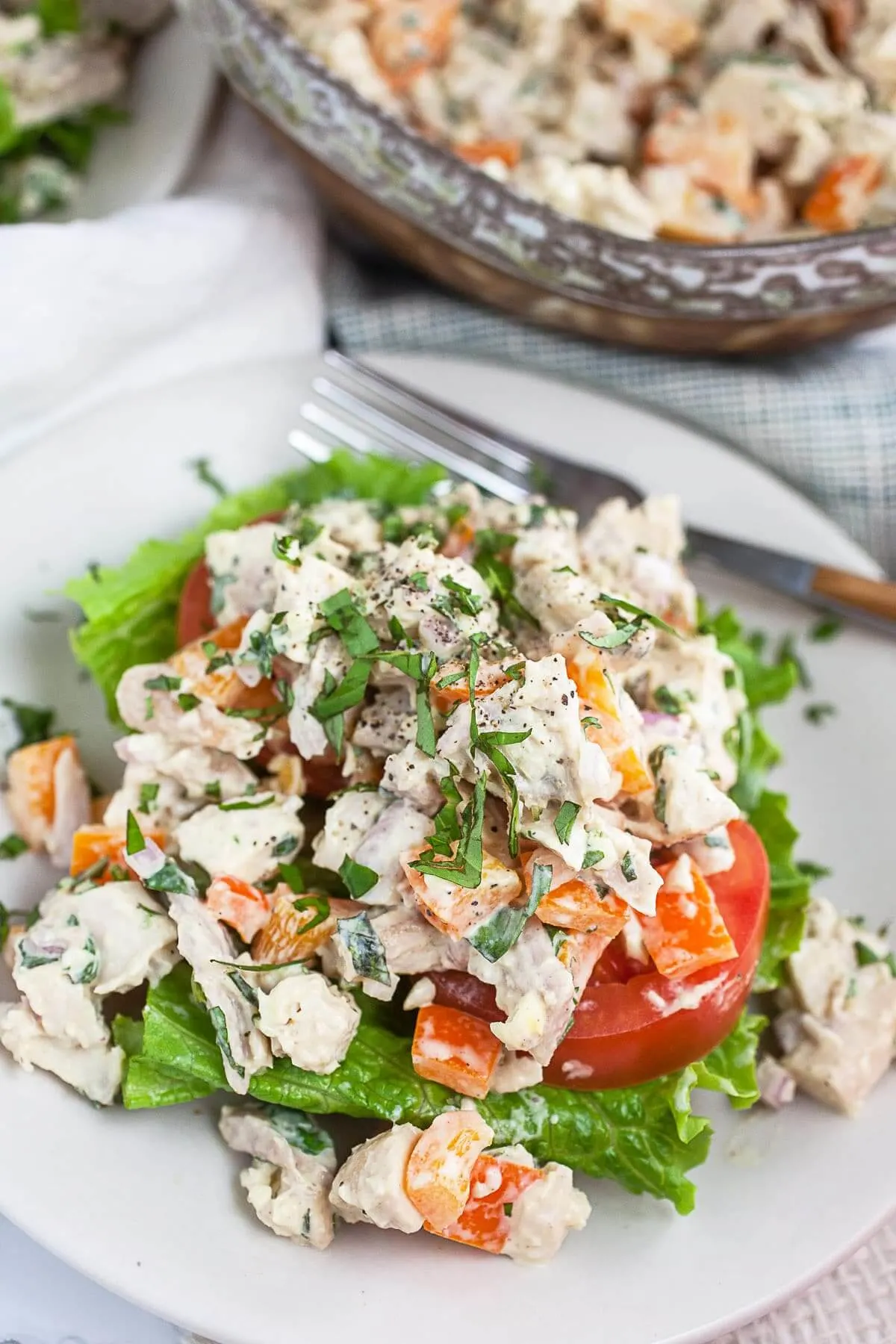 lemon basil salad on a plate