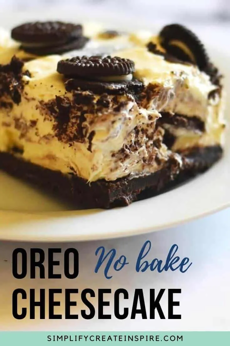 No bake oreo cheesecake slice